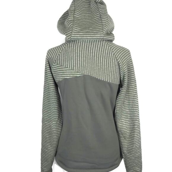 Avalanche Cascade Hooded Sweater Pullover Jacket Womens Sz Small Green Striped - Picture 3 of 8